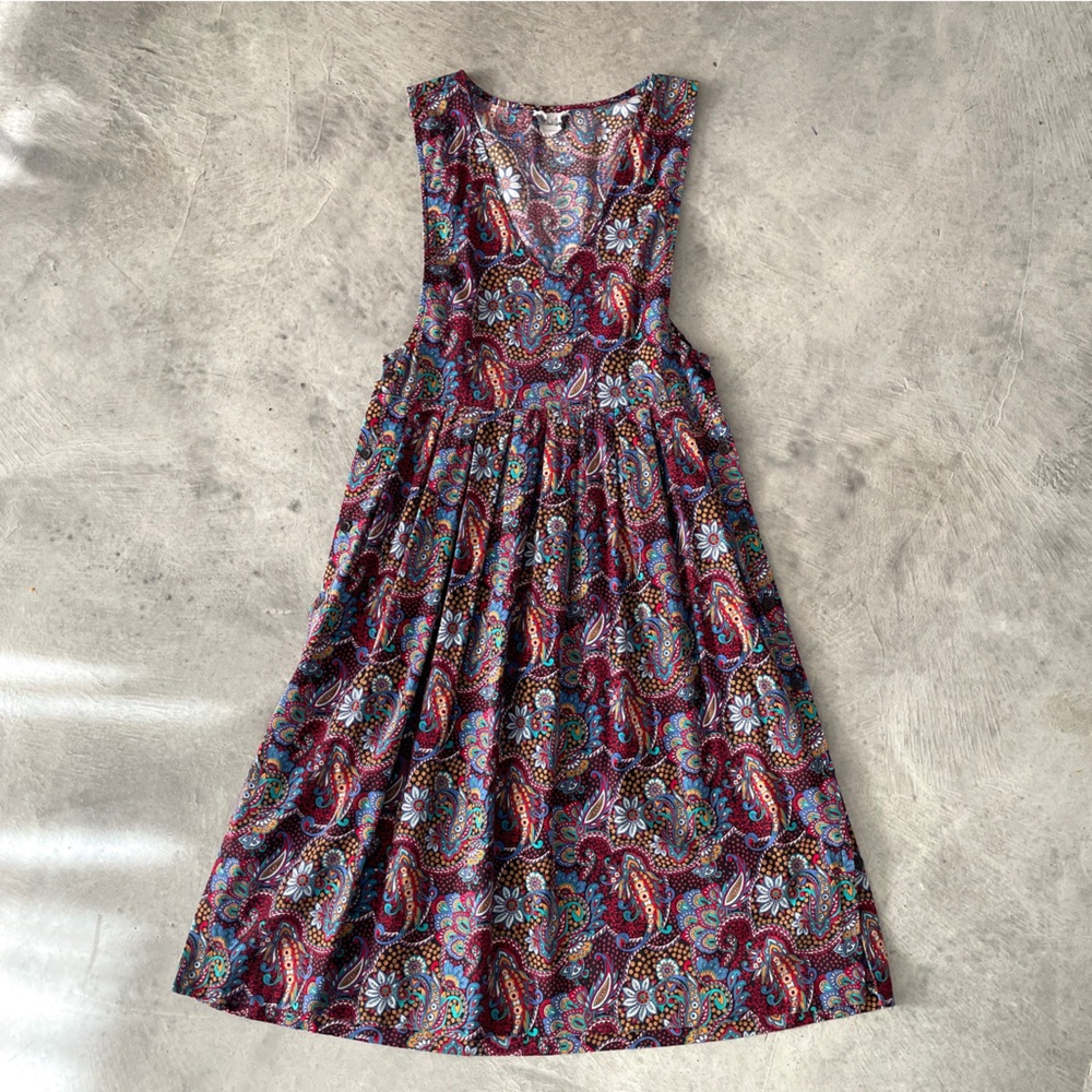 Vintage cottagecore paisley jumper dress